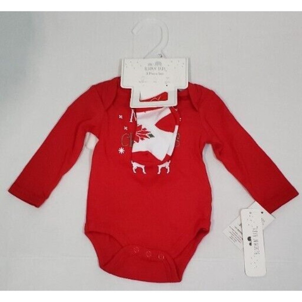 Bloomin Baby Unisex Size 0-3 Months My 1st Christmas Set Shirt Socks Hat New!